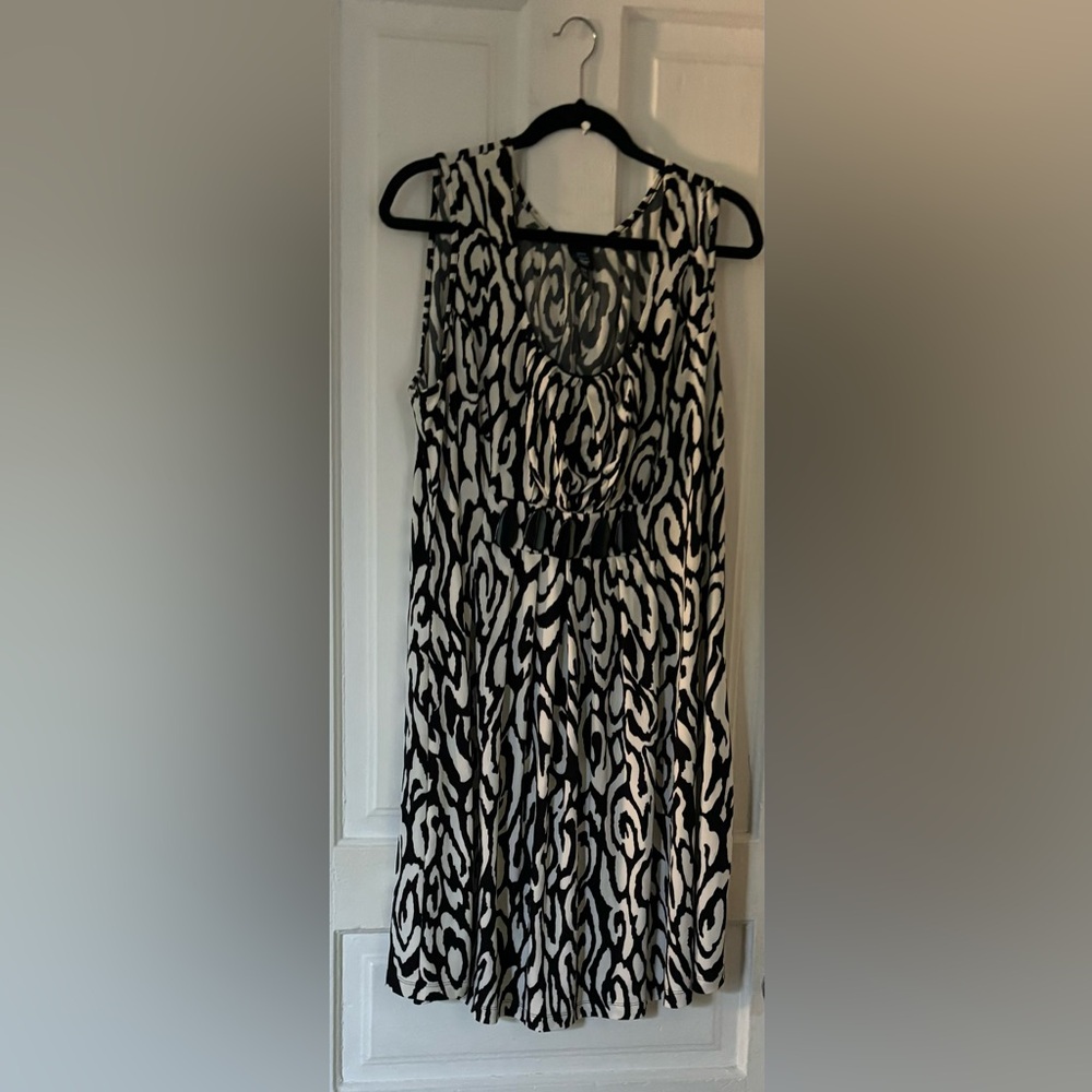 COPY - Black with stripes zebra design dress.